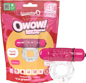 Screaming O-Owow Super Powered Cock Ring Strawberry